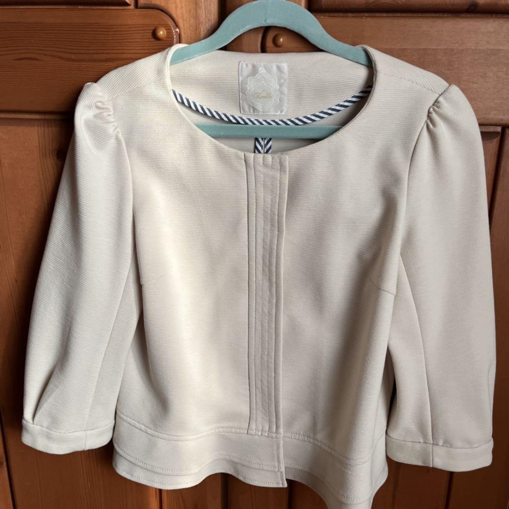 Cream Textured Blazer